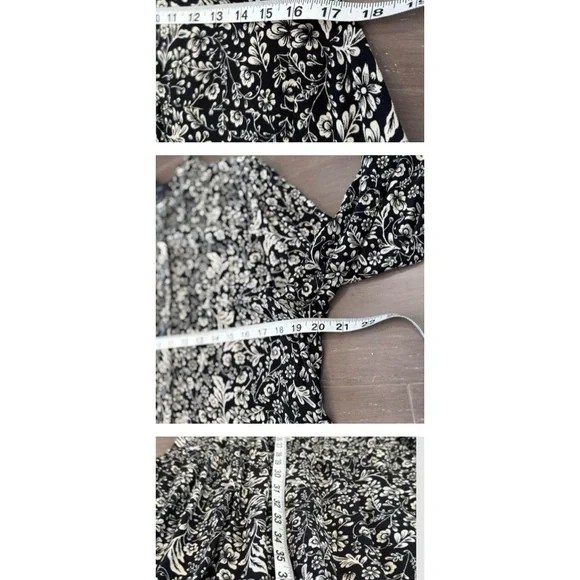 J.CREW Hadid shirt dress in a black and white bouquet print sz L - Picture 9 of 13